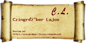 Czingráber Lajos névjegykártya