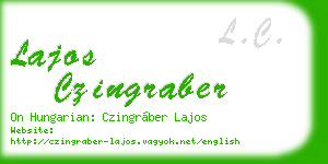 lajos czingraber business card